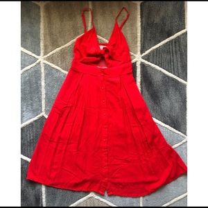 Red Tie-front dress
